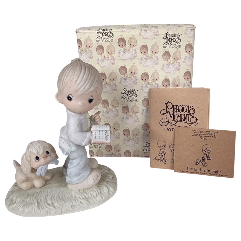 New Precious Moments Figurine The End Is In Sight Johnathan & David Vintage Box
